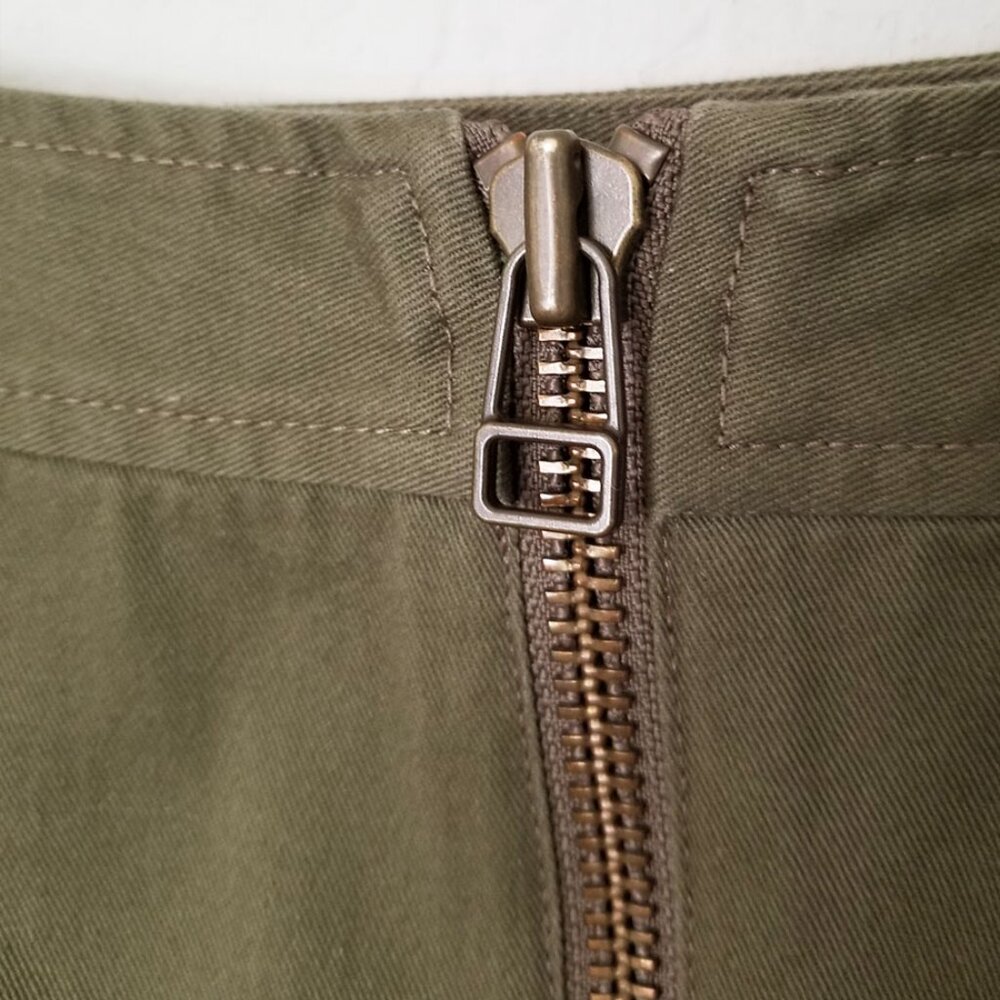 VERONICA BEARD Claremont Canvas Ruffled Mini Skirt Size 4 Army Olive Green $297 - Picture 11 of 16